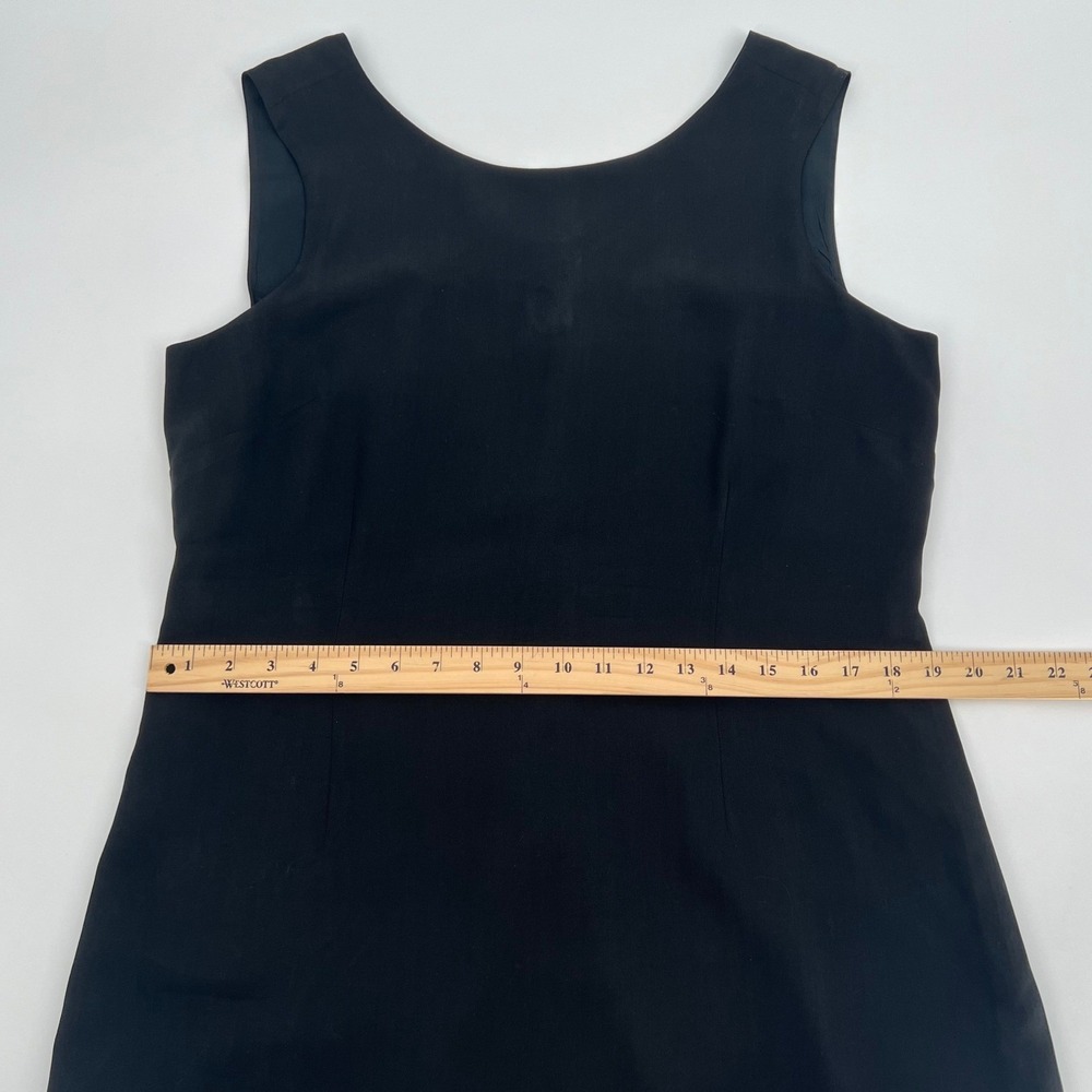 Tommy Bahama Womens 100% Silk Shift Sheath Dress Size 14 Black LBD Quiet Luxury - Picture 10 of 12